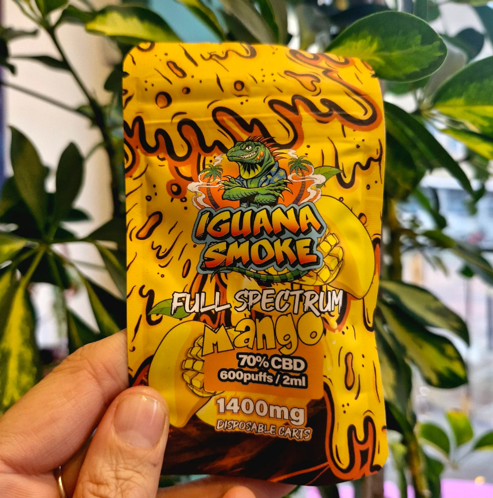 CBD mango vape cartridge UK – Iguana Smoke 1400mg 2ml 510-thread full-spectrum cart