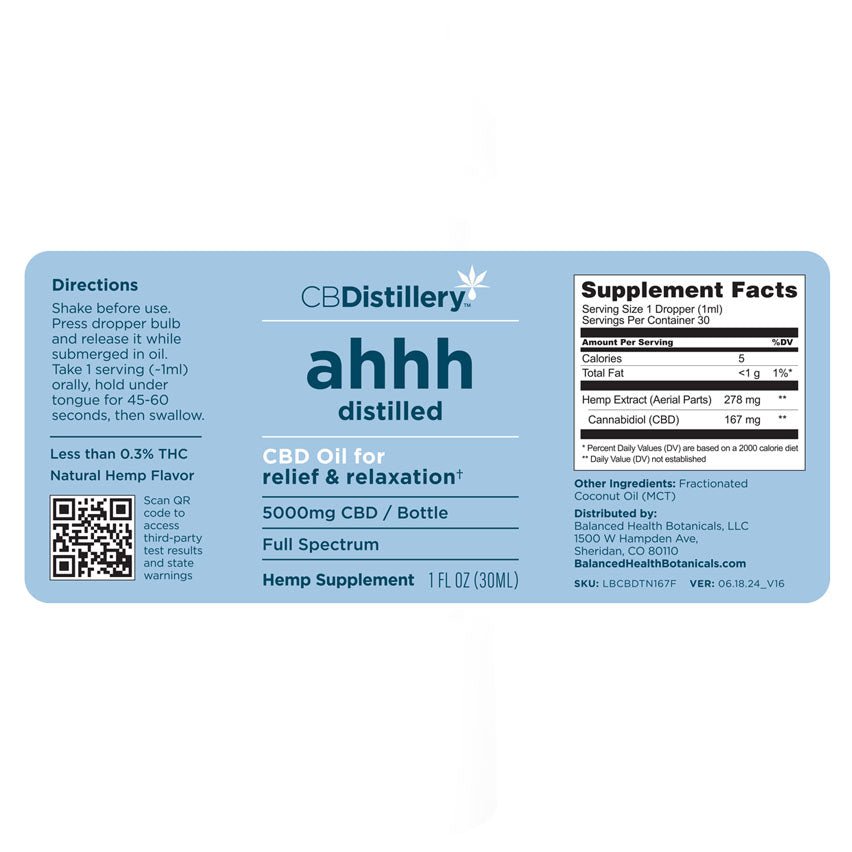 CBDistillery Full Spectrum CBD Oil Tincture 5000mg - 30ml - Image 4
