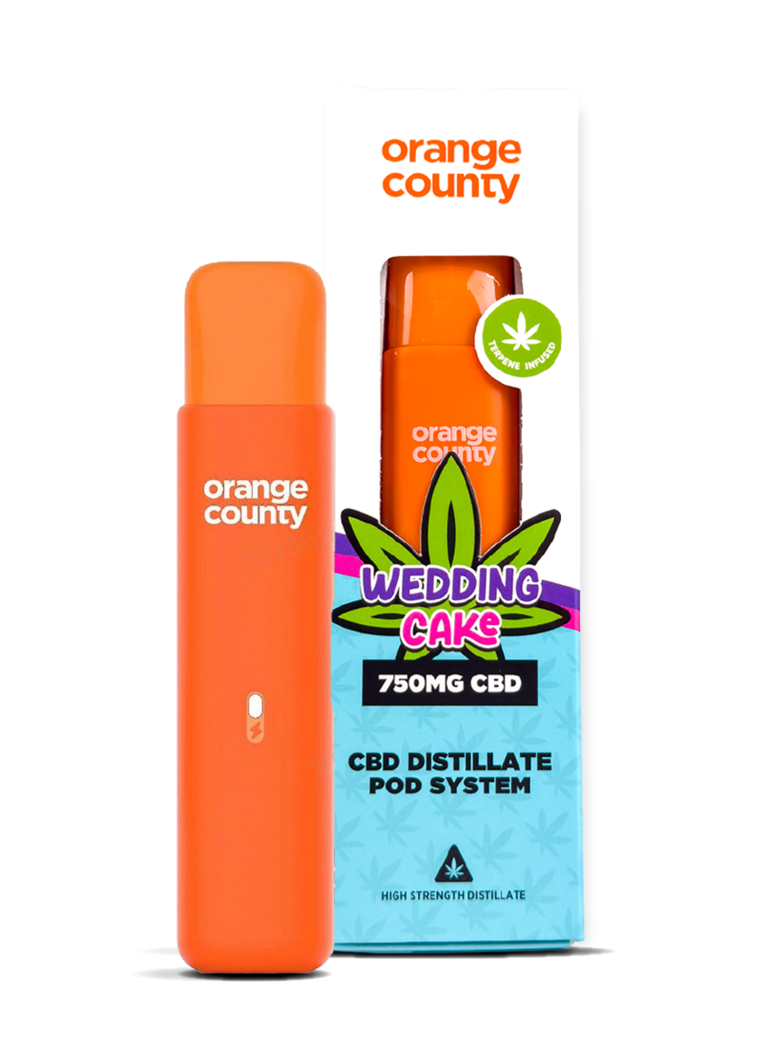 Orange County CBD Wedding Cake Distillate Pod System 750mg 1ml